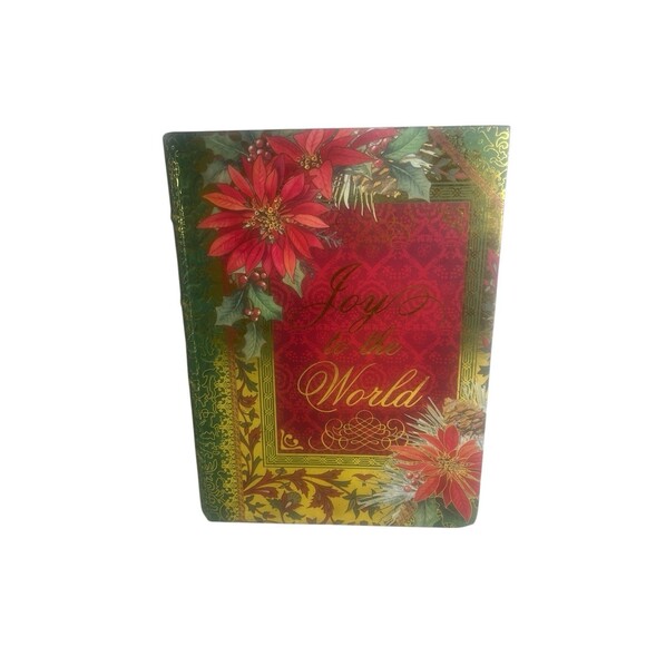 Punch Studio Storage Book Box Christmas Poinsettia 8.5” Gift Storage Trinket - Picture 2 of 14